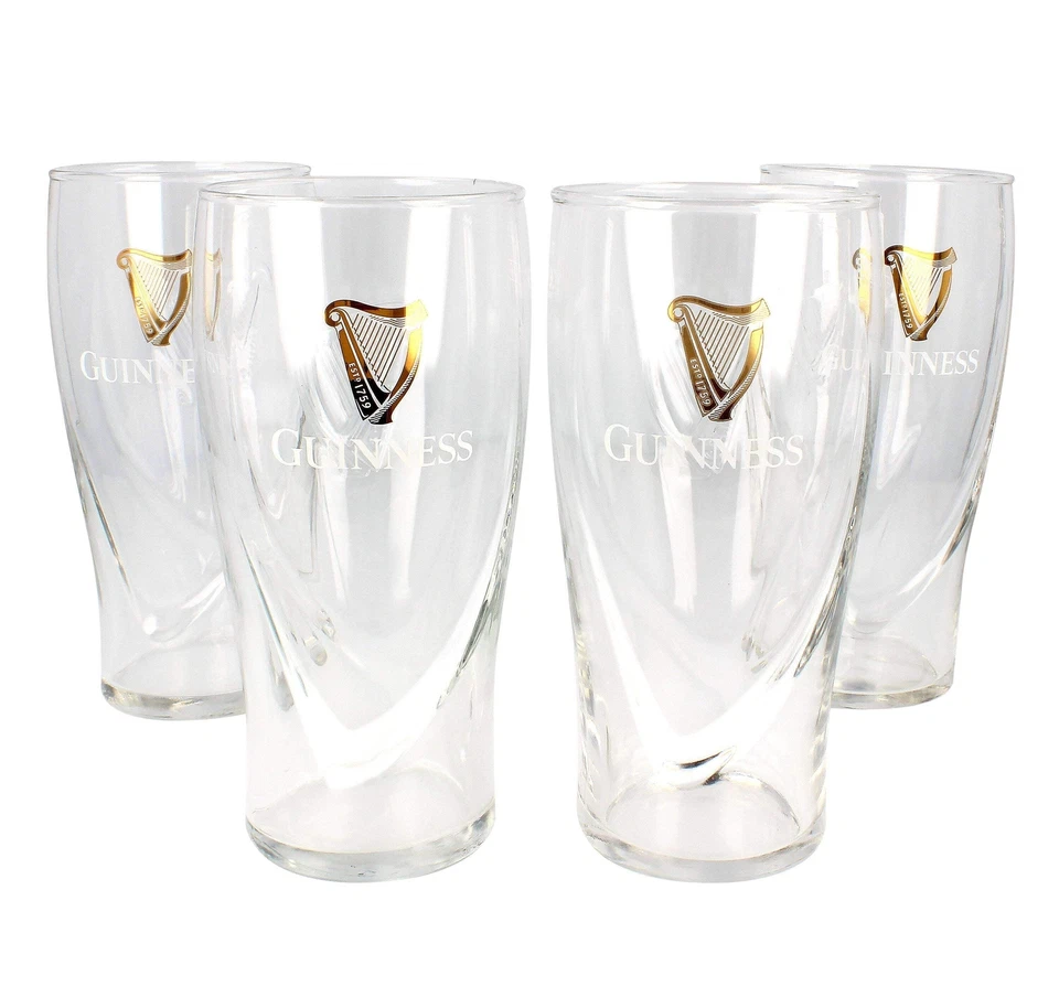 Guinness 540ml Embossed 4 Pack Pint Glass