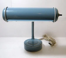 Vintage Blue & White Toleware Gooseneck Desk Lamp