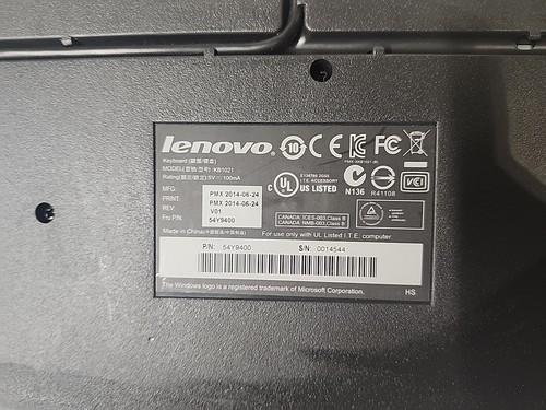 OEM Lenovo kabelgebundene USB Tastatur schwarz KB1021 SK-8825 - Bild 5 von 6