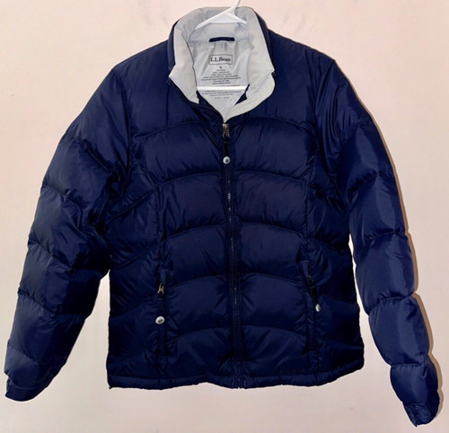 L.L. BEAN Bean's Down puffer Jacket W's S Nautical Navy EUC