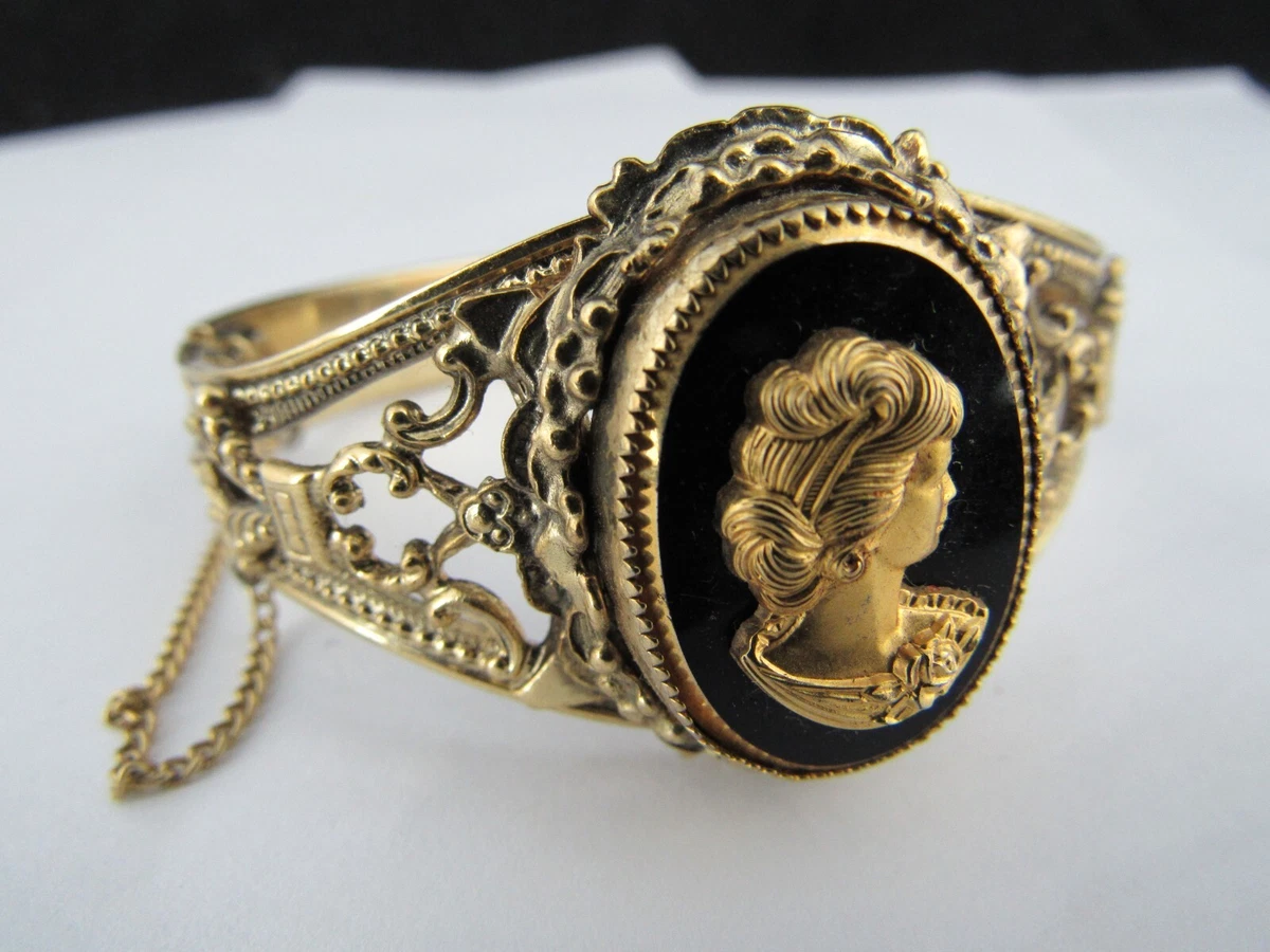 Whiting Davis Cameo Bracelet GOLD tone BEAUTIFUL eBay