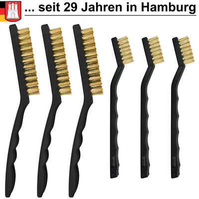 Drahtbürste Messingbürste Set 6-tgl Stahlbürste Metallbürste Reinigung Bürsten 
