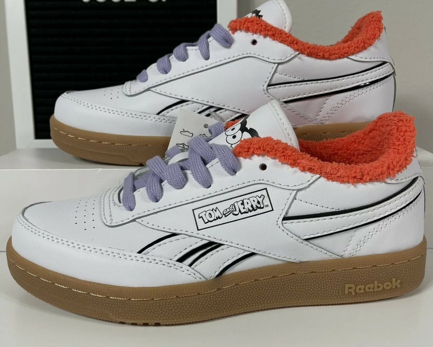 REEBOK TOM AND JERRY X CLUB C REVENGE YOUTH KIDS BOYS SHOES SIZE 3.5 DROOPY 