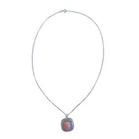 Xen AnhäNger Mit Kette Peach Mondstein Cushion-Cabochon 45 Cm 925 Silber (45 Cm)
