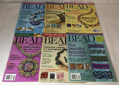 Lot of 6 Bead & Button Magazine - Complete Year 2010 - Jewelry Beading Resource
