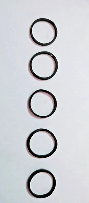 Five (5) 15mm Square Audio / Video Replacement Belts - (CD/DVD/MD/Cassette)