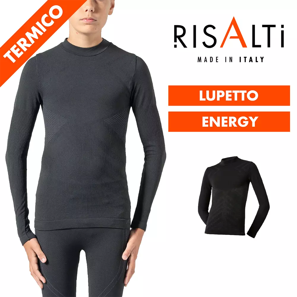 Lupetto Maglia Termica Bambino Energy Intimo Termico Manica Lunga Risalti