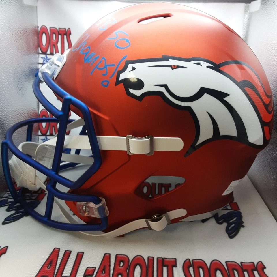 Casco réplica tamaño completo Aqib Talib auténtico firmado autografiado BLAZE JSA- Foto 3 de 4
