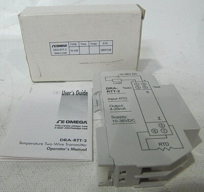 (NEW) Omega Engineering Pt-100 RTD Temperature 2-Wire Transmitter DRA-RTT-2