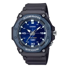 Casio MW620H-2AV, Illuminator, Black Resin Band, Date, 100 Meter WR, NEW