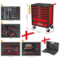 Ks Tools Racingline Schwarz/Rot Werkstattwagen Mit 7 Schubladen Und 515 Premium
