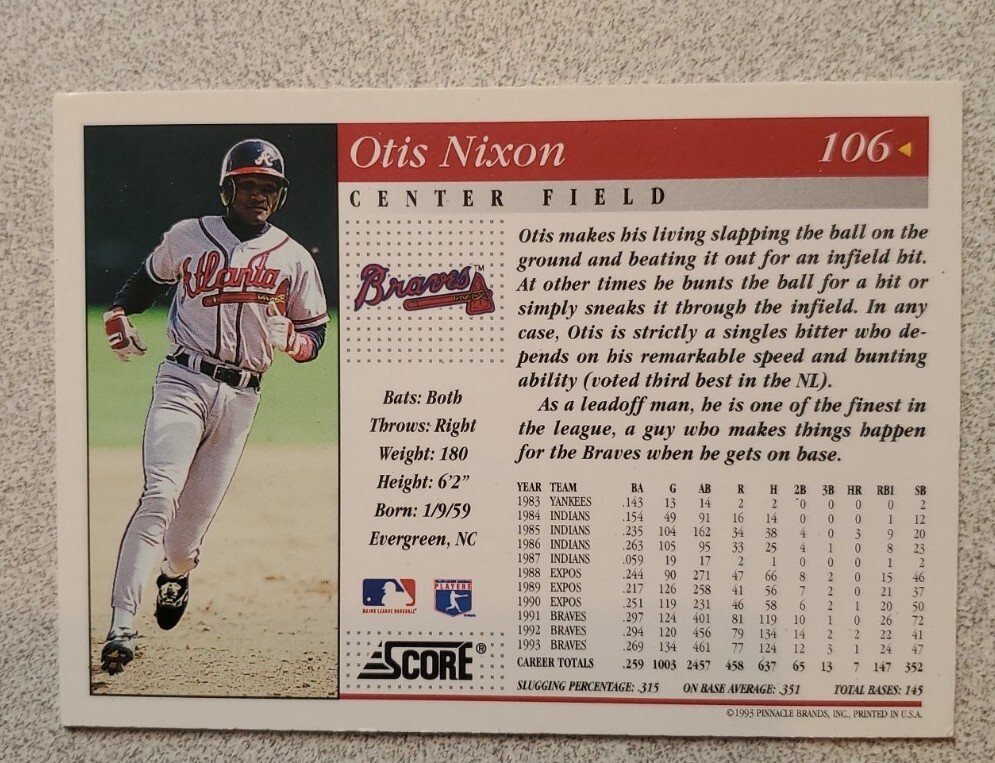 Otis Nixon 1994 Score #106 | eBay