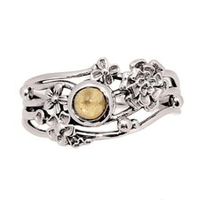 Southwest - Natural Citrine - Brazil 925 Silver Ring Jewelry s.7 CR73457