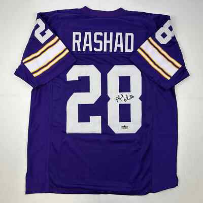 Facsimile Autographed Ahmad Rashad Minnesota Purple Reprint Jersey Size Men's XL