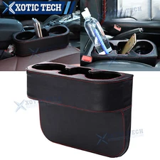 Leather Car Seat Seam Wedge Cup Drink Bottle Beverage Holder Storage Organizer