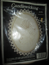 Vintage STAR FLOWER Candlewicking Embroidery KIT w/HOOP FRAME - 1980's