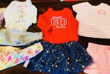 12M Bundle 4 Shirts, 3 Pants, 2 Shorts, 2 Bodysuits, 2 Dresses, 1 Jacket  Set 