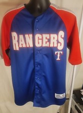 Dynasty-Men's Blue MLB Texas Rangers Button Down Jersey size M
