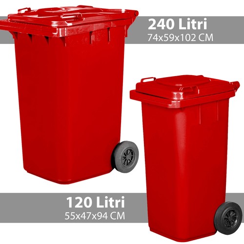 Pattumiera Bidone Raccolta Differenziata 120 240 Litri EN840 HACCP COPERCHIO - Afbeelding 8 van 8