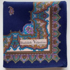 HANDKERCHIEF MEN'S ART BLUE PAISLEY BANDANA POCKET SQUARE COTTON 18" A-0407