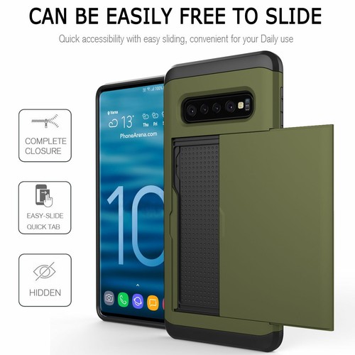 For Samsung S10 5G S10e S10 Plus Shockproof Hard Phone Case with Card Holder - Picture 51 of 89