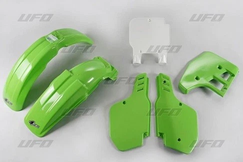 Kit plastique UFO motocross Kawasaki KX 125 1989 vert origine - Photo 1/1