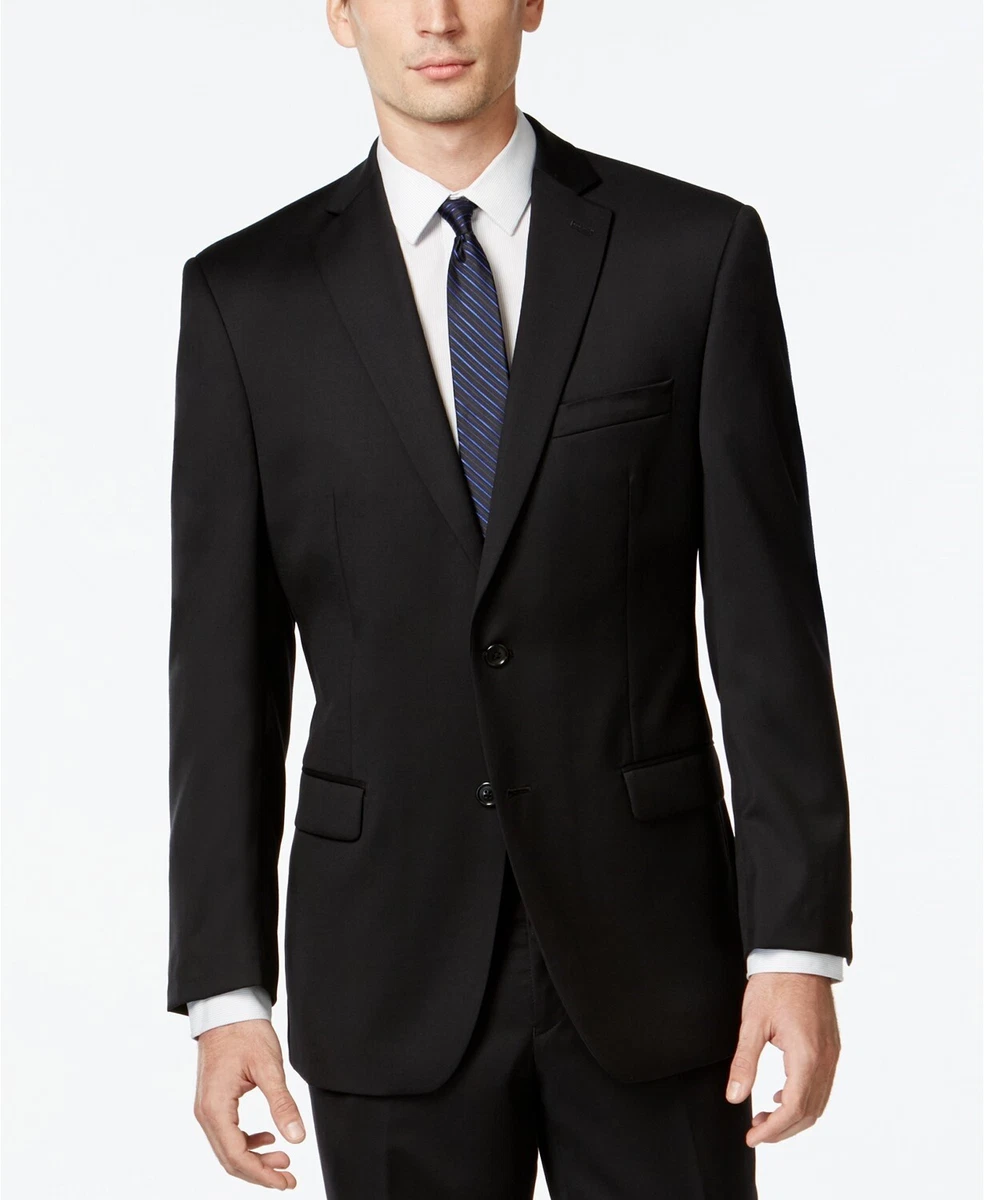 Calvin klein black solid modern fit tuxedo jacket deals