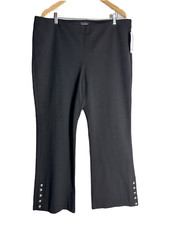 NWT Karen Kane Pull-On Button Hem Dress Pant Size 2X Black Stretch Fabric $168
