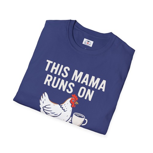 Farmhouse Style Women's T-Shirt Home This Mama Runs on Coffee Chicken Lover Gift - Picture 3 of 17