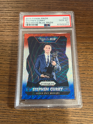 PSA 10 2015-16 Panini Prizm Stephen Curry Red White Blue MVP #400 
