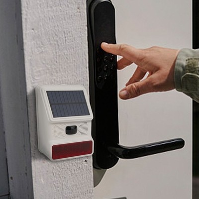 Solar Sirene Leuchte für blitz Strob 124,3*164,3*59mm Außen solarbetrieben