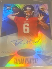 taylor heinicke signed card autographed rookie numbered /50 rc vikings nfl 1st. rookie card picture