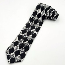 Vintage Looney Tunes Stamp Collection Black & White Tie Polyester Made In USA