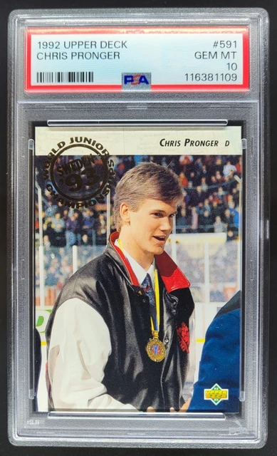 1992-93 Upper Deck Chris Pronger #591 Young Guns RC PSA 10 PG