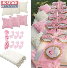 US Stock 14 Pack XL Pink Picnic Blanket Kit 91x71in Outdoor Boho Rug