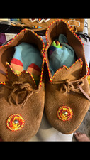 Partially Beaded Moccasin Shoes- powwow regalia - gently used