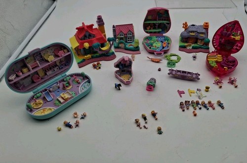 HUGE Vintage Polly Pocket Lot | Bluebird | Compacts Playsets Pollyville Bundle