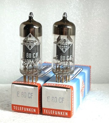 2 NOS Röhren  E80CF 7643 6BL8 6C16 ECF80 Mullard Telefunken UK Produktion