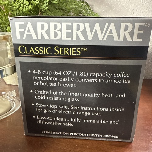 Farberware Combination Classic Glass Percolator Coffee & Tea Brewer 4-8 Cup - Picture 11 of 18