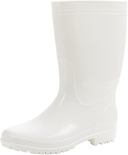 Men'S Mid-Calf Rain Boots Waterproof Anti-Slip Black PVC Adult Outdoor Work Rubb