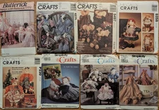 Butterick McCall's Simplicity Stuffed Animal w/ Clothes Patterns - You Choose