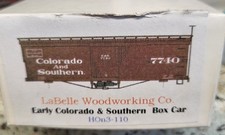 LaBelle Woodworking HOn3 Colorado & Southern Boxcar. Unbuilt kit.