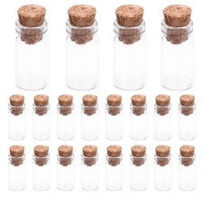 50Pcs Reusable Mini Glass Bottles with Cork for DIY Charms and Gifts