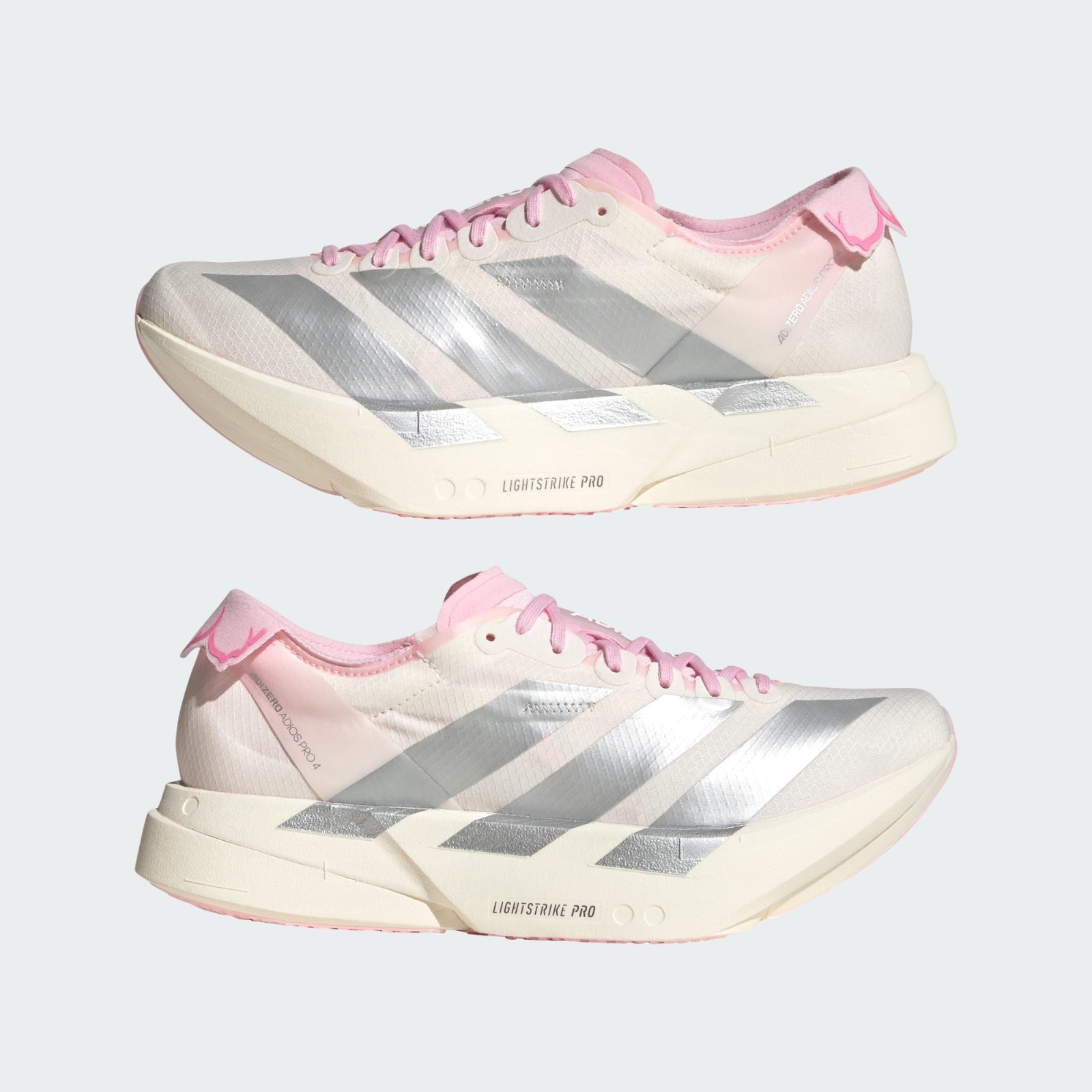 adidas Originals Women's ADIZERO ADIOS PRO 4 JQ4446 Core White Silver Metallic image 7