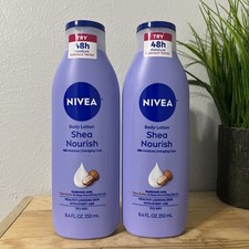 Lot of 2 Nivea Body Lotion Daily Moisture Shea Butter w/ Nourishing Serum 8.4 oz