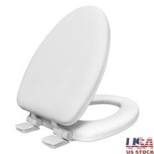 Soft Elongated Toilet Seat Memory Foam Cushion Quick Release Slow Close Hinges