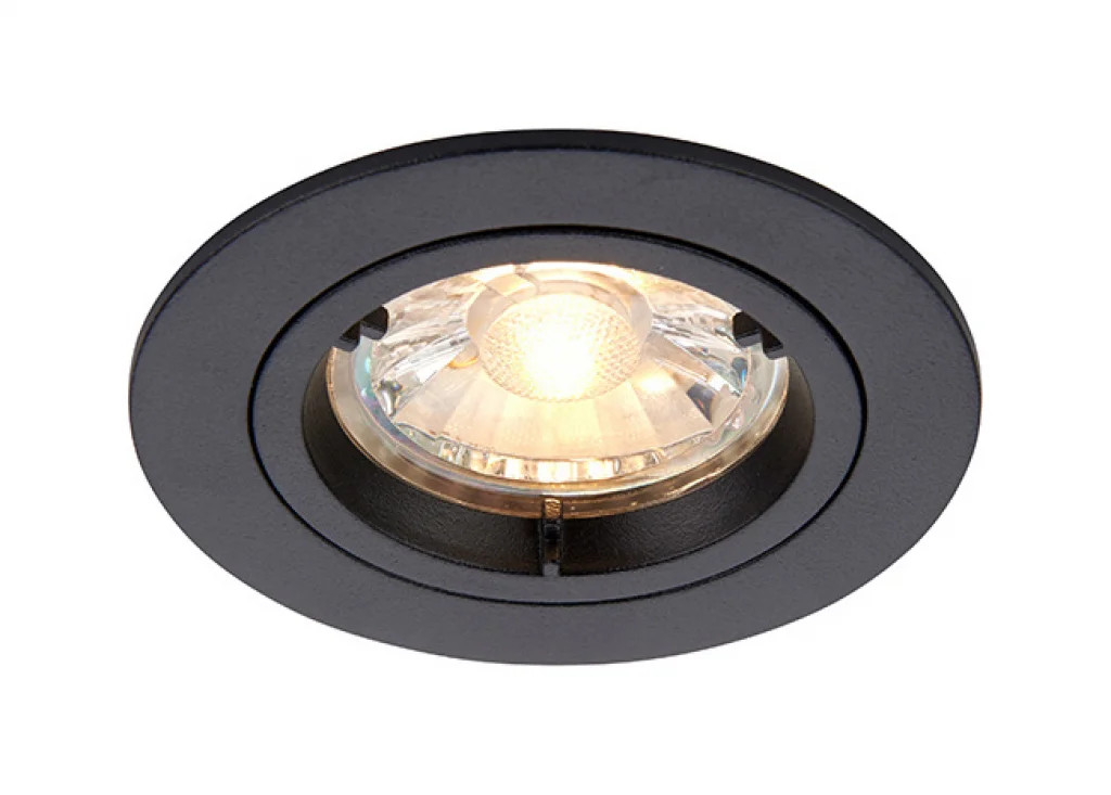 Downlight Black Cast Round Fixed IP20 Matt Saxby 95918