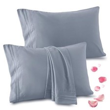 2 Pack Standard Pillow Cases - 20x26 Inch, 1800 Thread Standard 20"x26" Grey