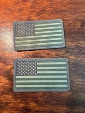 Lotto di 2 bandiere USA sottomesso gancio N anello retro gommato tac gilet