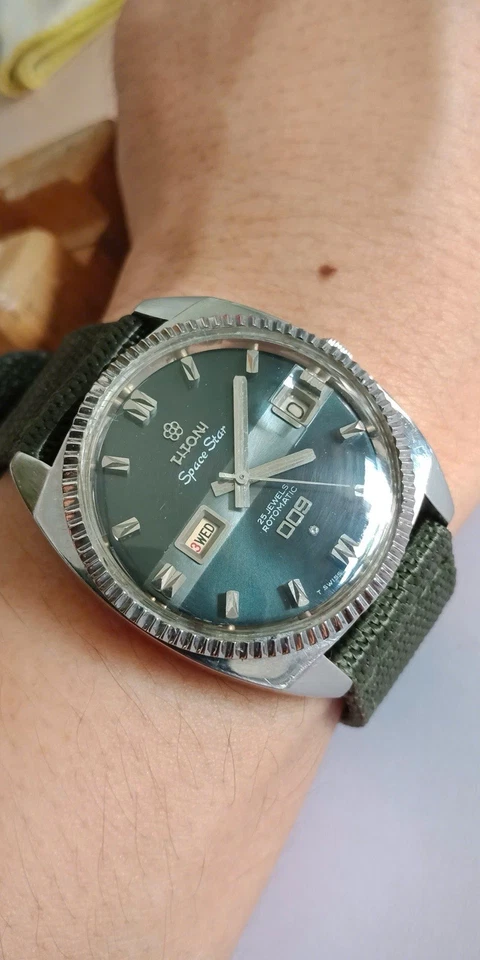 TITONI Space Star 009 Rotomatic 25 joyas, hecho en Suiza. ¡Reloj clásico para hombre! Foto 3 de 4